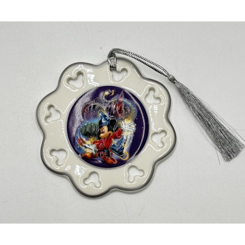 Disney Parks Four Parks One World Sorcerer Mickey Fantasia Ceramic Ornament WDW